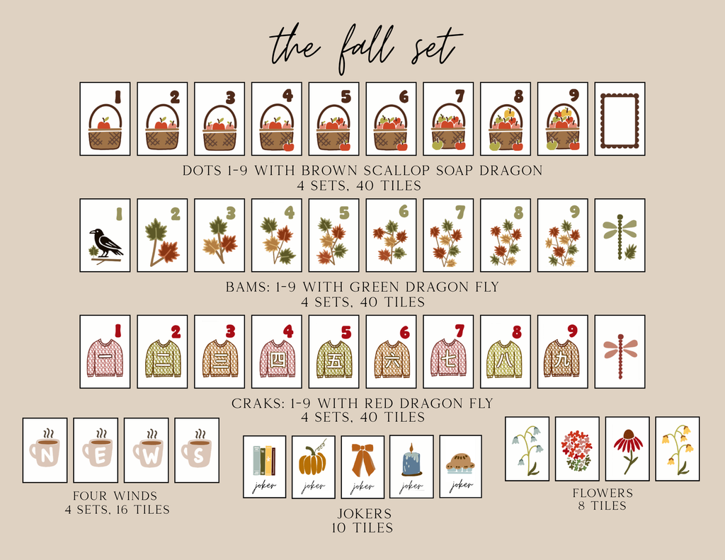 The Fall Set - Dreamy Autumn Mahjong Tiles