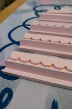 Ballet Pink Scalloped Wooden Mahjong Racks - 20 inches