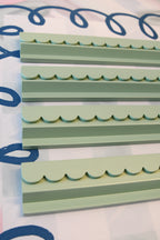 Eucalyptus Green Scalloped Wooden Mahjong Racks - 20 inches