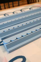 Preppy Blue Scalloped Wooden Mahjong Racks - 20 inches