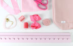 Pink Corduroy Mahjong Tote + Tile Bags