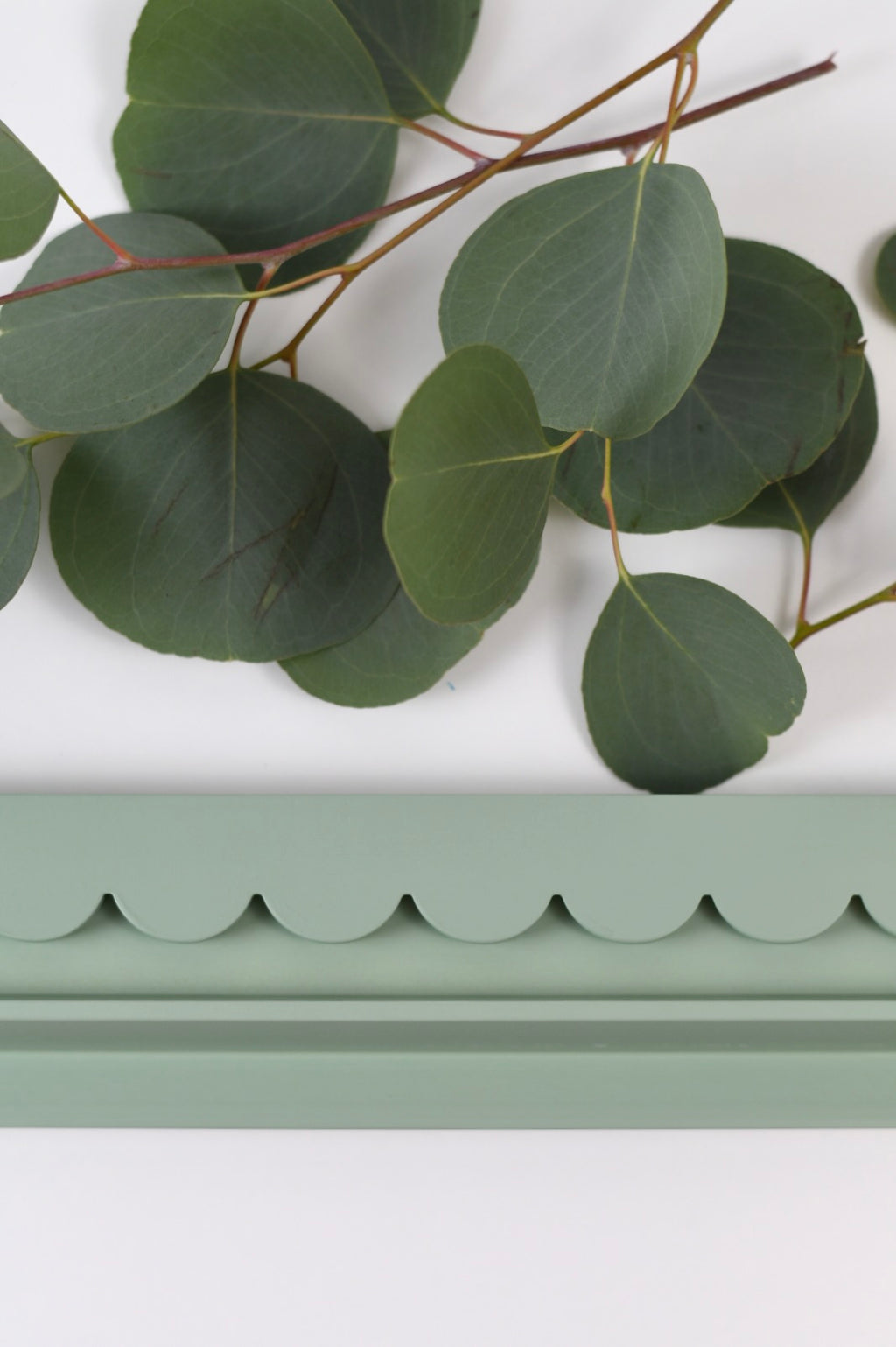 Eucalyptus Green Scalloped Wooden Mahjong Racks - 20 inches