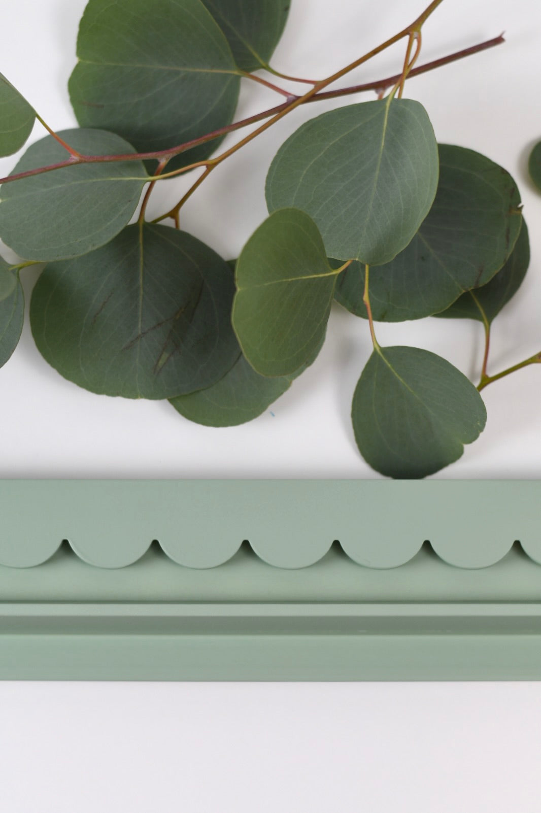 Eucalyptus Green Scalloped Wooden Mahjong Racks - 20 inches