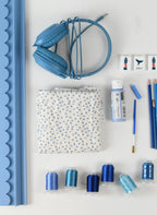 Preppy Blue Scalloped Wooden Mahjong Racks - 20 inches
