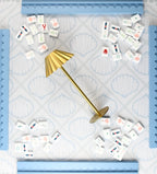 Gold Scallop Mahjong Table Lamp