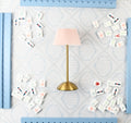 Pink Shaded Mahjong Table Lamp