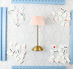 Pink Shaded Mahjong Table Lamp
