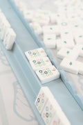 Powder Blue Mahjong Racks 20" with Scallop Pushers, 4 per set