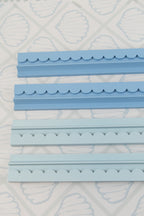 Powder Blue Mahjong Racks 20" with Scallop Pushers, 4 per set