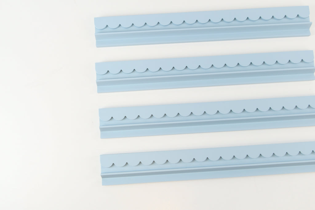 Powder Blue Mahjong Racks 20" with Scallop Pushers, 4 per set