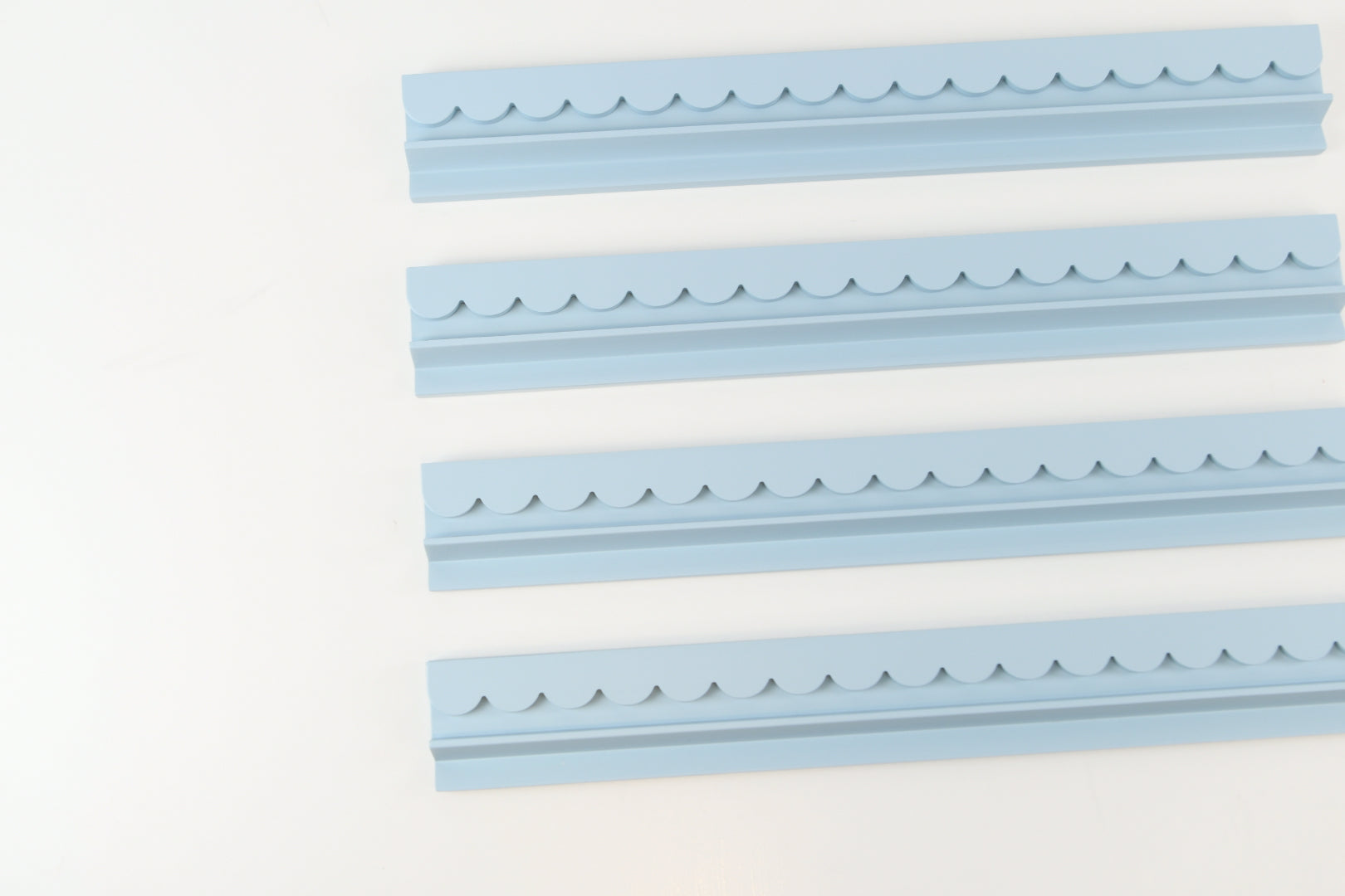 Powder Blue Mahjong Racks 20" with Scallop Pushers, 4 per set