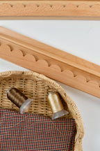 Natural Wood Mahjong Racks 20" with Scallop Pushers, 4 per set