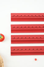 Painted Red Mahjong Racks 20" with Scallop Pushers, 4 per set