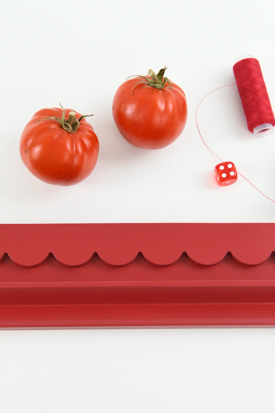 Painted Red Mahjong Racks 20" with Scallop Pushers, 4 per set