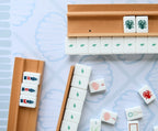Natural Wood Mahjong Racks 20" with FLAT Pushers, 4 per set