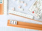 Natural Wood Mahjong Racks 20" with FLAT Pushers, 4 per set