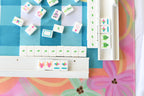 White Wood Mahjong Racks 20" with FLAT Pushers, 4 per set