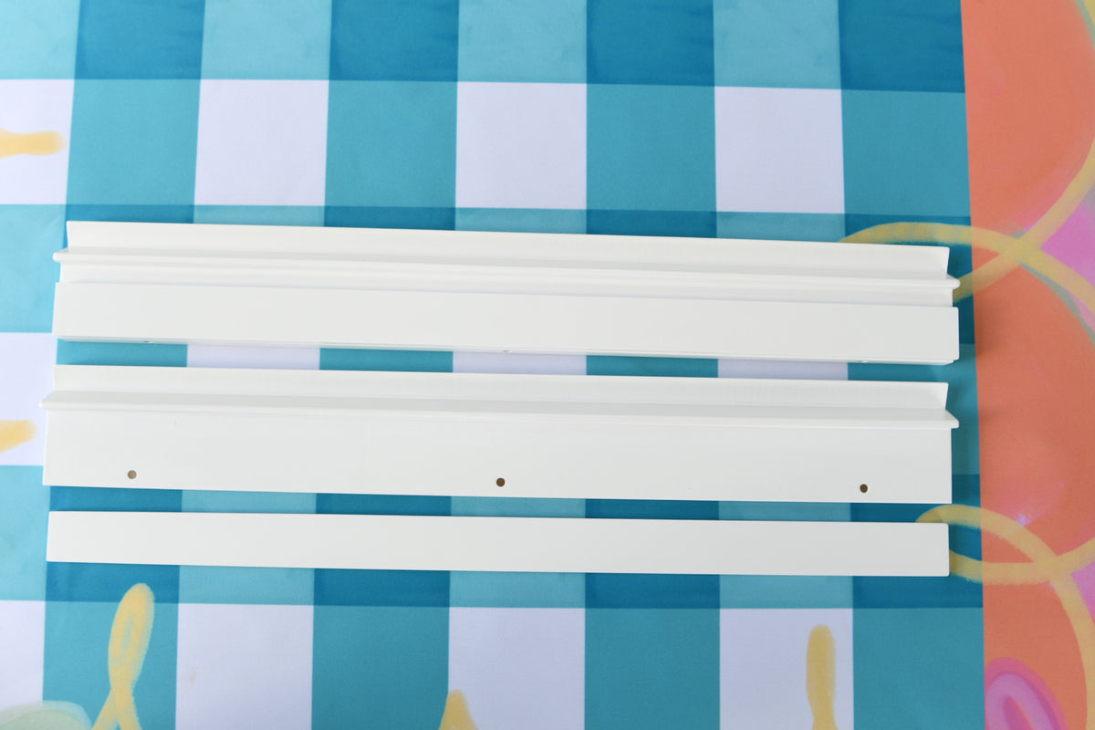 White Wood Mahjong Racks 20" with FLAT Pushers, 4 per set