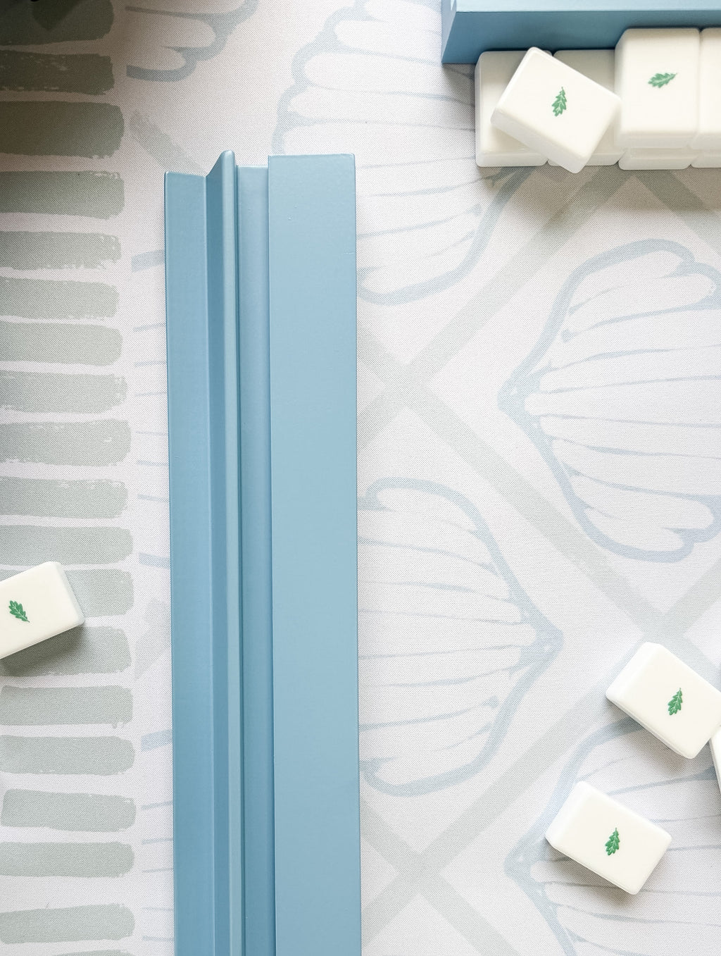 Painted Preppy Blue Mahjong Racks 20" with FLAT Pushers, 4 per set