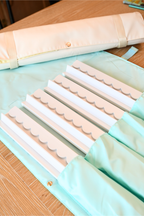 White Scalloped Wooden Mahjong Racks - 20 inches